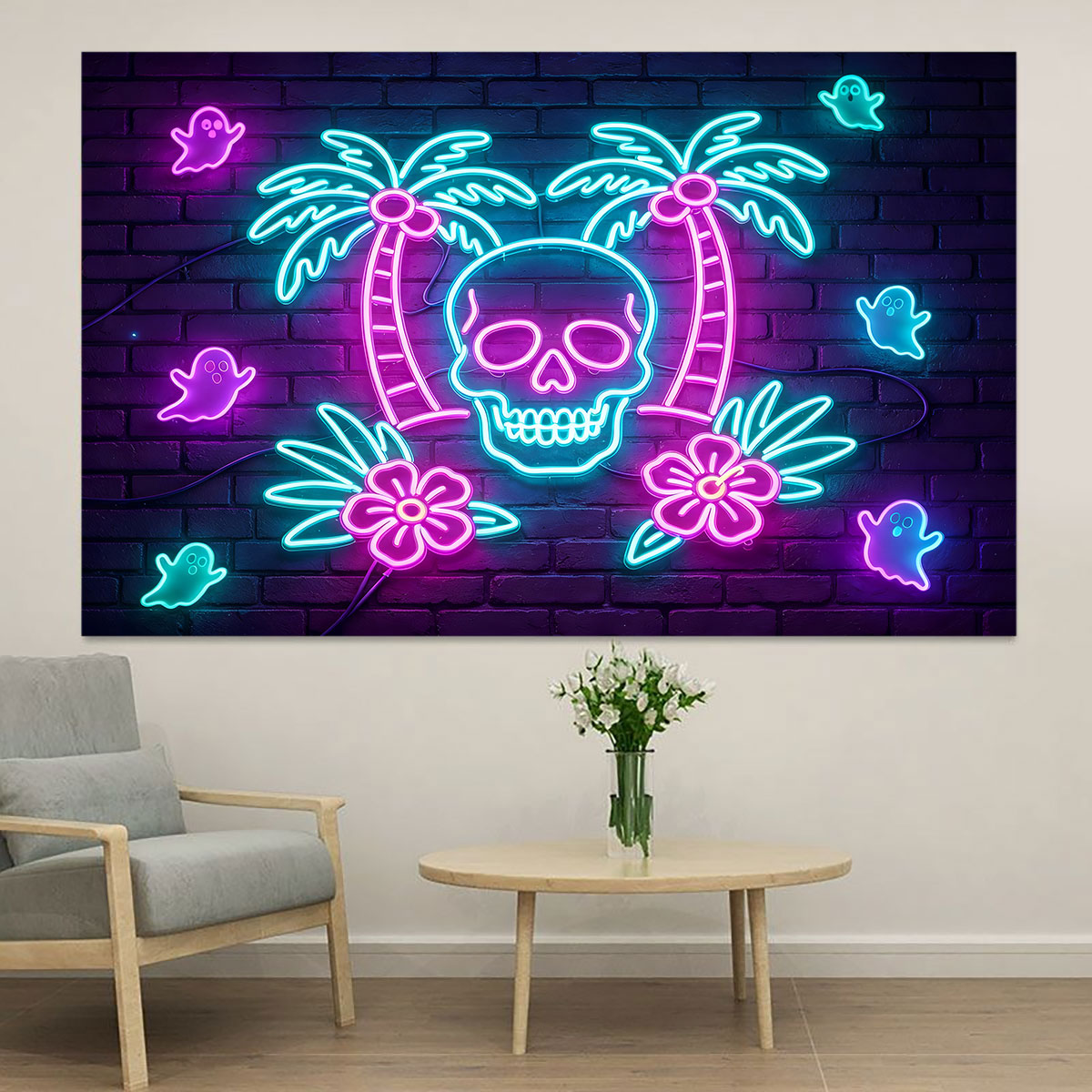 Wall Decor Lighting Tree - Neon Light Wall Sticker Palm Tree
