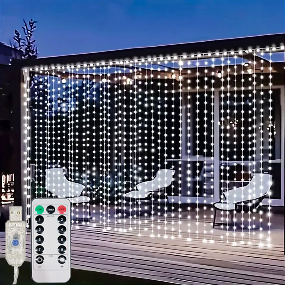 Lighting Decor For Diwali - 3/6M USB LED Curtain 8Modes Remote