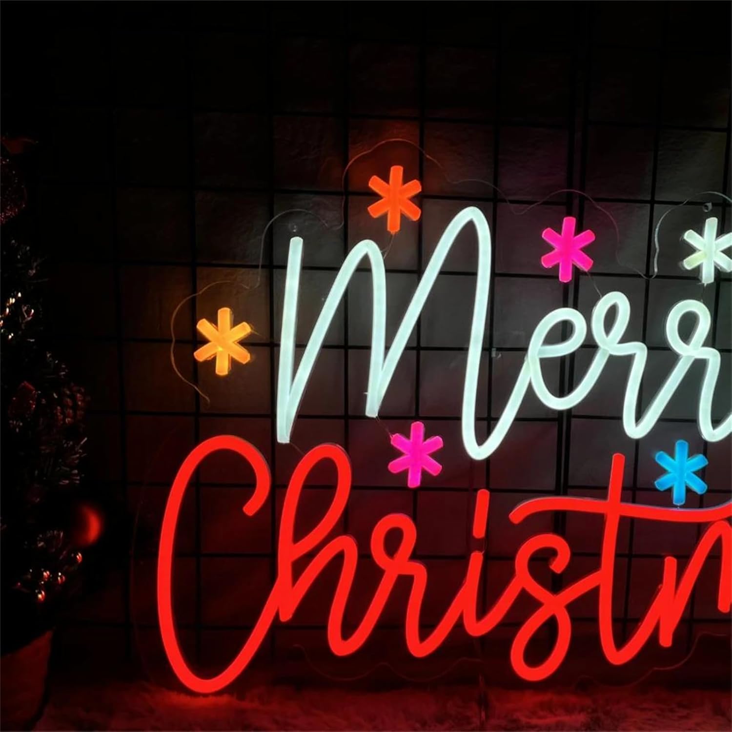 Merry Christmas Neon Sign with - Wall Decor Lighting Tree review and price
