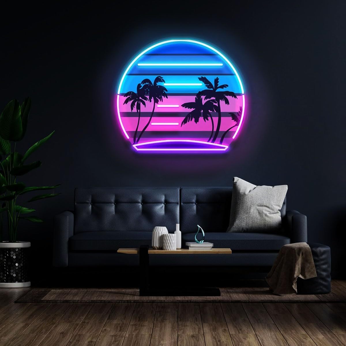Tropical Retro Vintage Sunset  - Wall Decor Lighting Tree review and price
