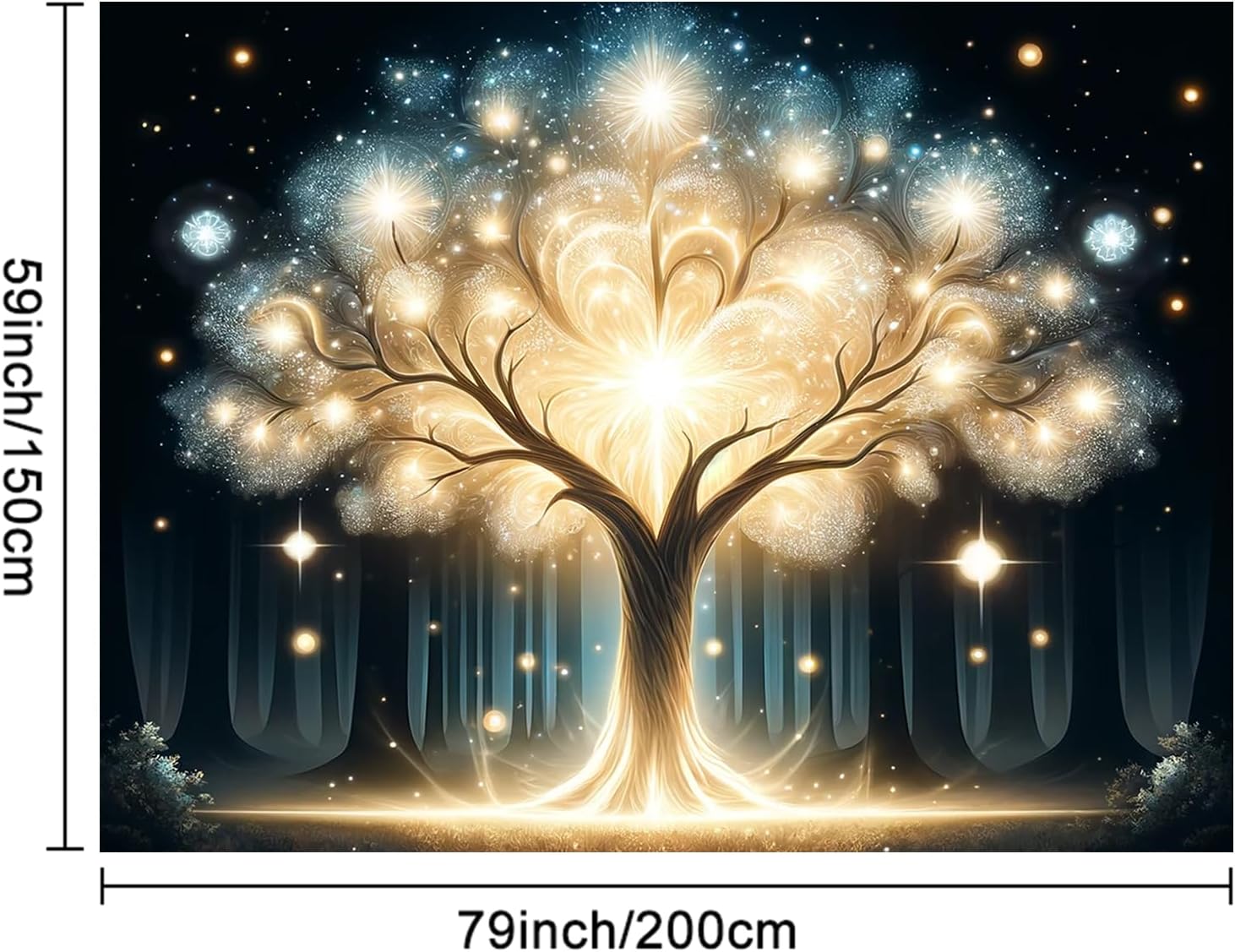 Glowing Spirit Tree UV Black L - Wall Decor Lighting Tree review and price