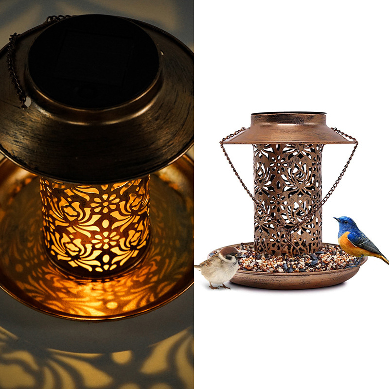 Solar Bird Feeder Metal Outdoo - Outdoor Lighting Decor Ideas review and price