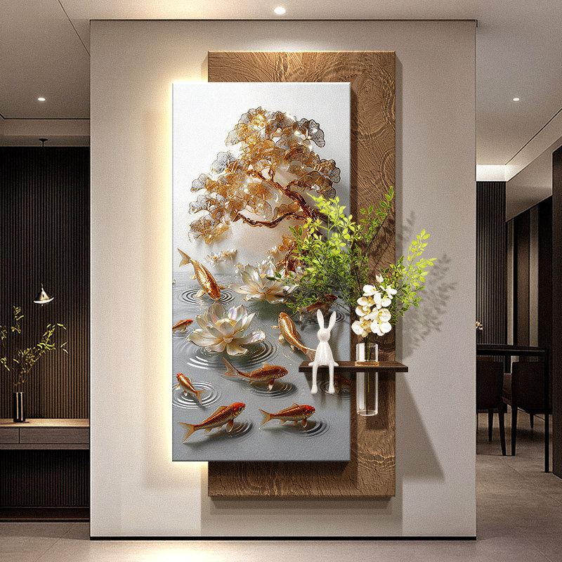 Nine Fish Gathering Wealth Pic - Wall Decor Lighting Tree review and price