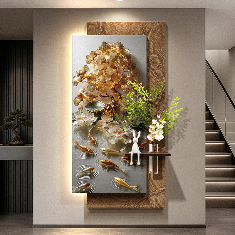 Nine Fish Gathering Wealth Pic - Wall Decor Lighting Tree review and price