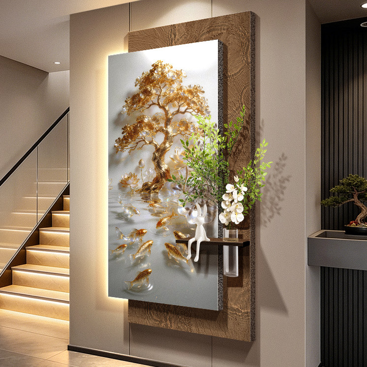 Nine Fish Gathering Wealth Pic - Wall Decor Lighting Tree review and price