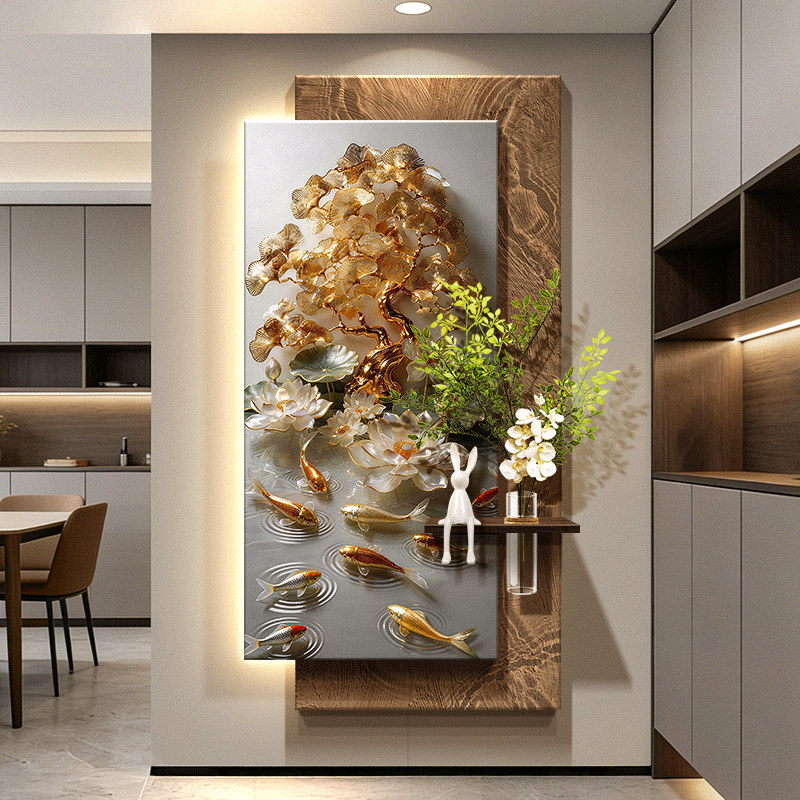 Nine Fish Gathering Wealth Pic - Wall Decor Lighting Tree review and price
