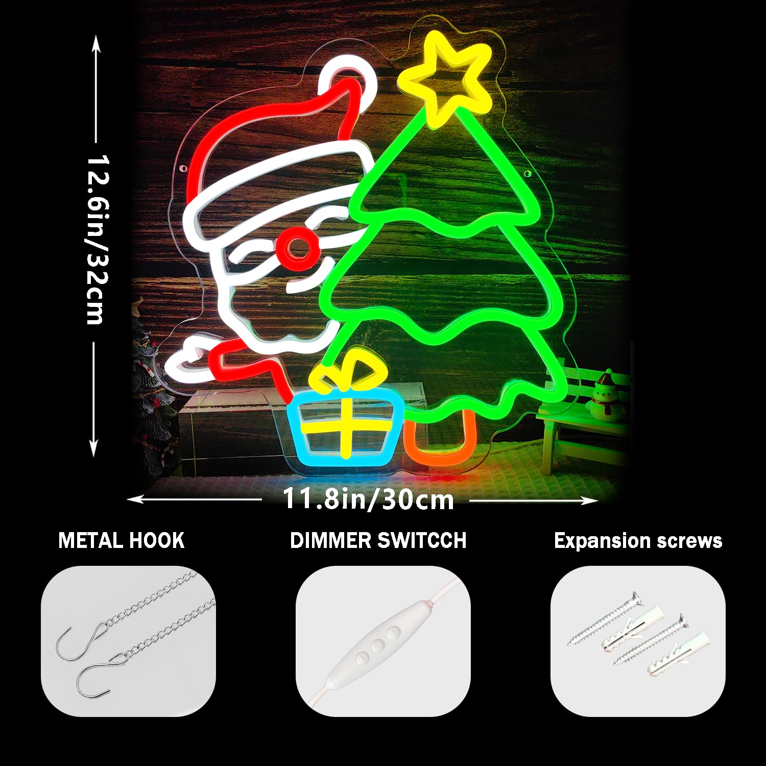Santa Neon Sign for Wall Decor - Wall Decor Lighting Tree review and price