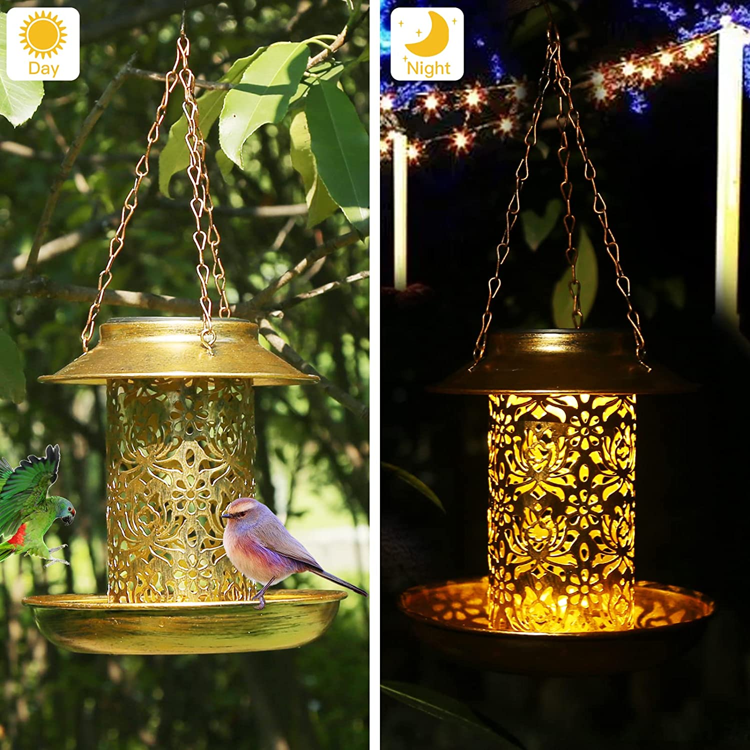 Solar Bird Feeder Metal Outdoo - Outdoor Lighting Decor Ideas review and price