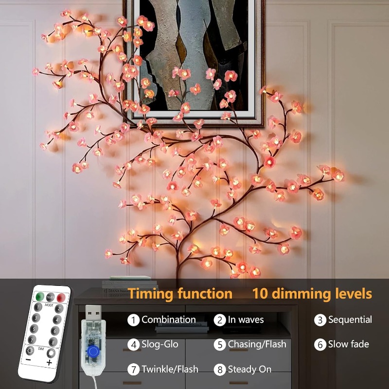 LED Cherry Blossom Tree Branch - Wall Decor Lighting Tree review and price