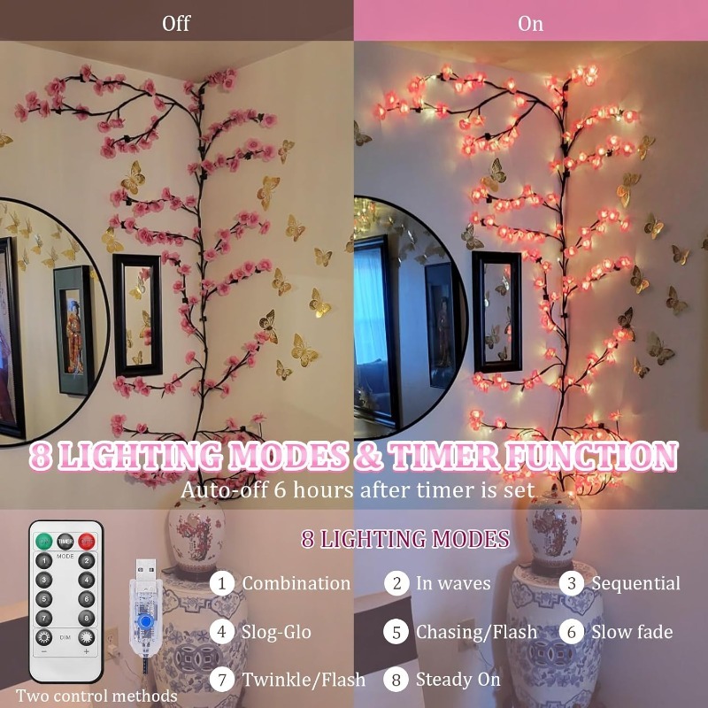 LED Cherry Blossom Tree Branch - Wall Decor Lighting Tree review and price