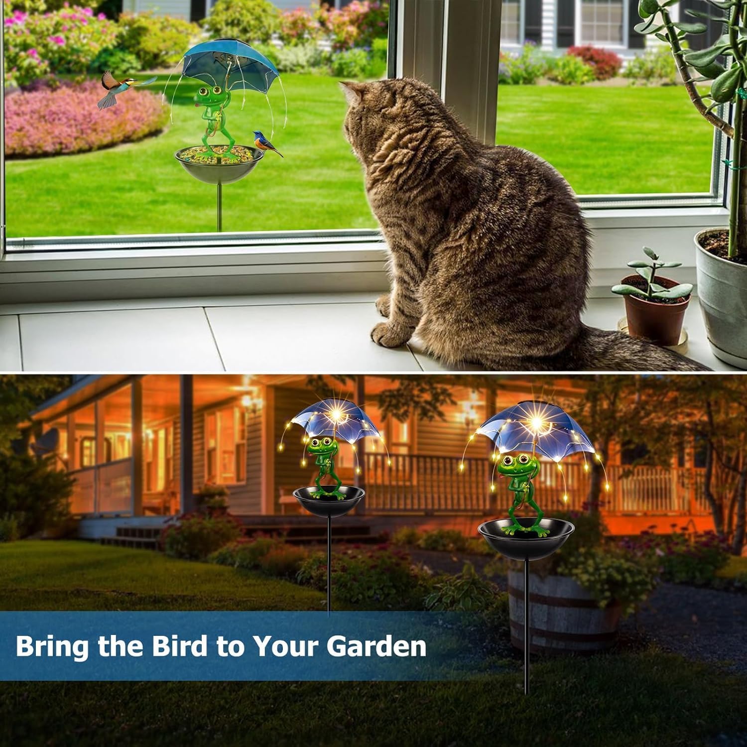 Solar Bird Feeder Metal Outdoo - Outdoor Lighting Decor Ideas review and price