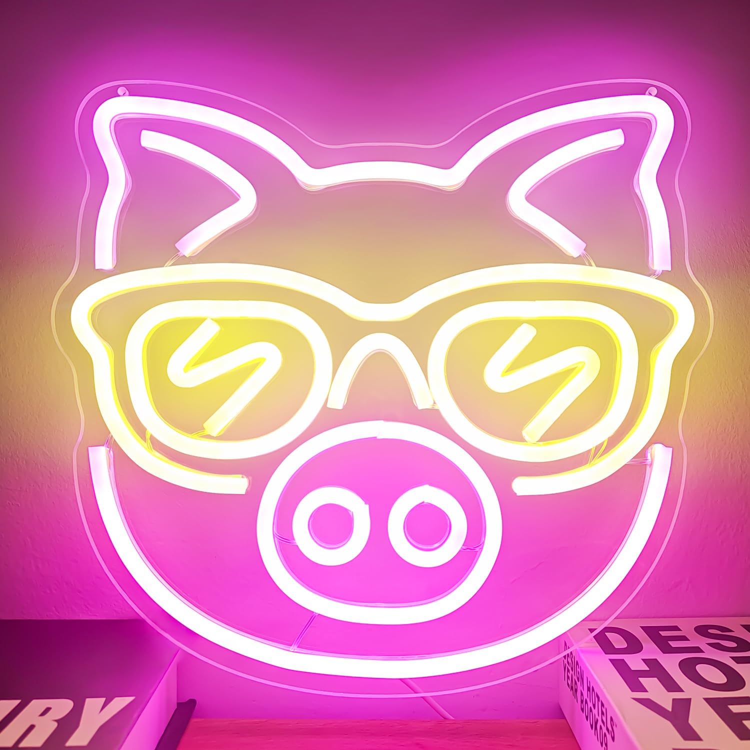 Pink Pig with Yellow Glasses N - Outdoor Lighting Decor Ideas review and price