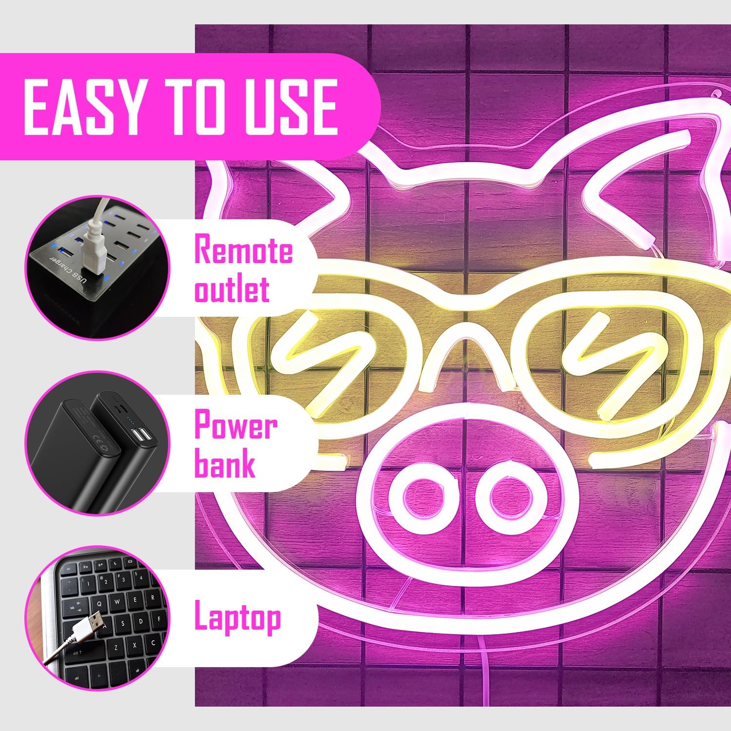 Pink Pig with Yellow Glasses N - Outdoor Lighting Decor Ideas review and price