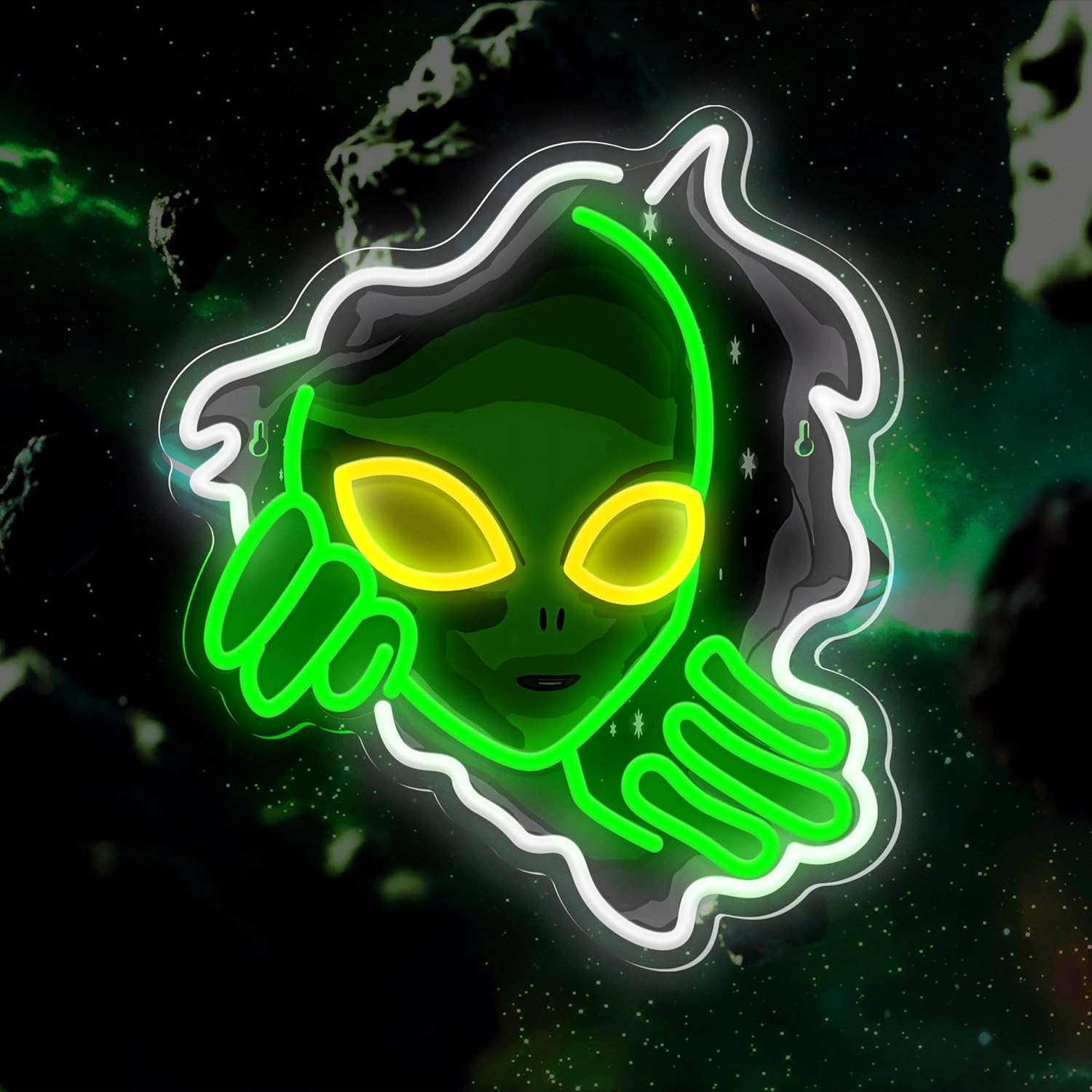 Alien Face Neon Sign Green Glo - Outdoor Lighting Decor Ideas review and price