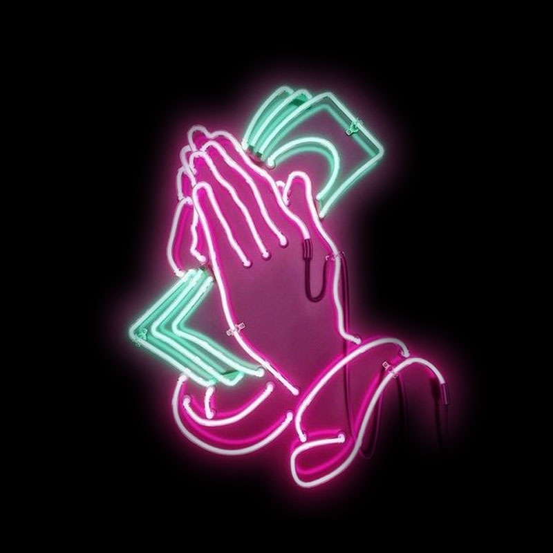 Praying Hands Neon Sign Light  - Outdoor Lighting Decor Ideas review and price